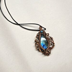 Blue Labadorite Pendant Necklace